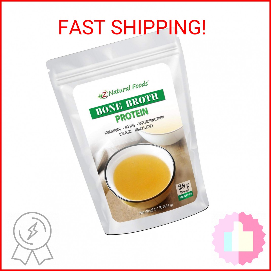 Z Natural Foods Bone Broth Powder (Bovine), Full of Protein, Collagen, and Amino