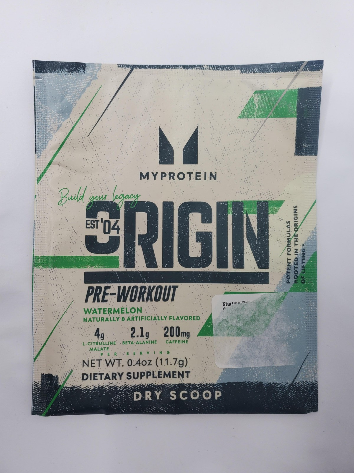 10pk Myprotein Origin Pre-Workout Watermelon Dry Scoop Caffeine Exp 08/26