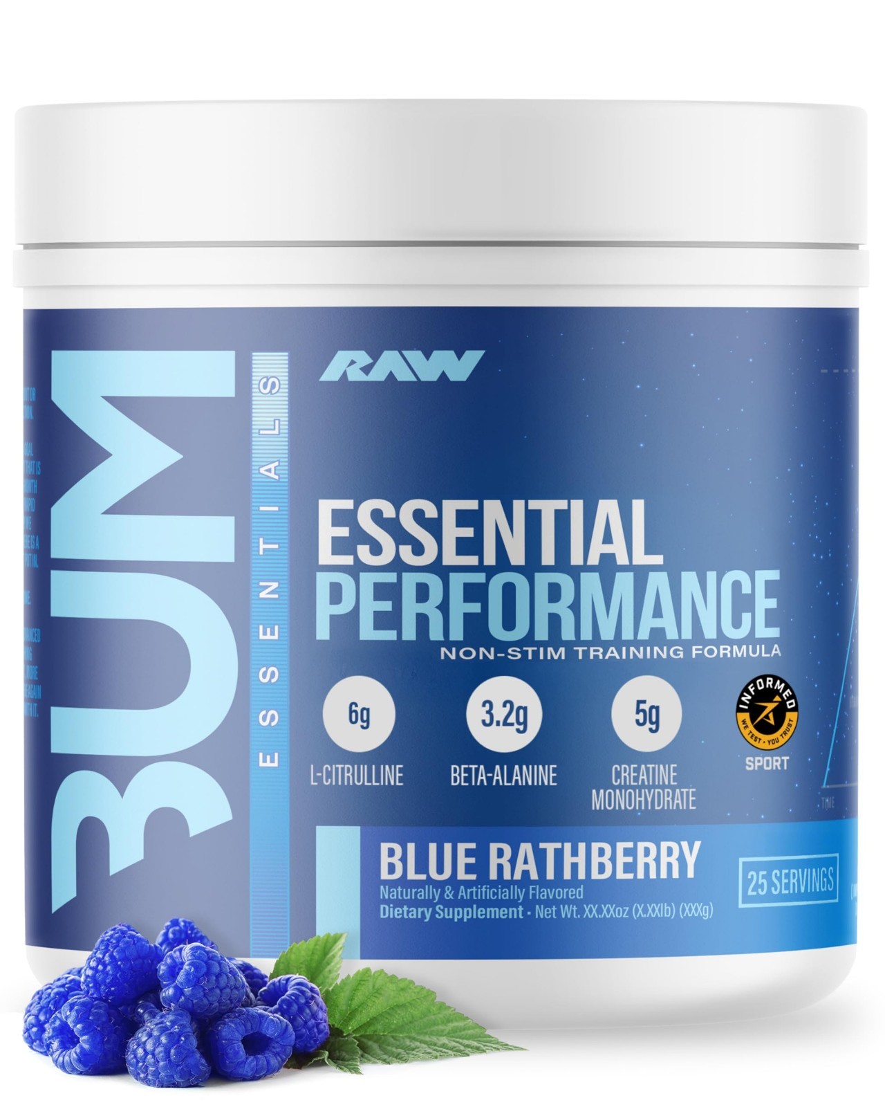 Non-Stim Pre-Workout Powder for Endurance & Focus – Creatine, L-Citrulline, Beta