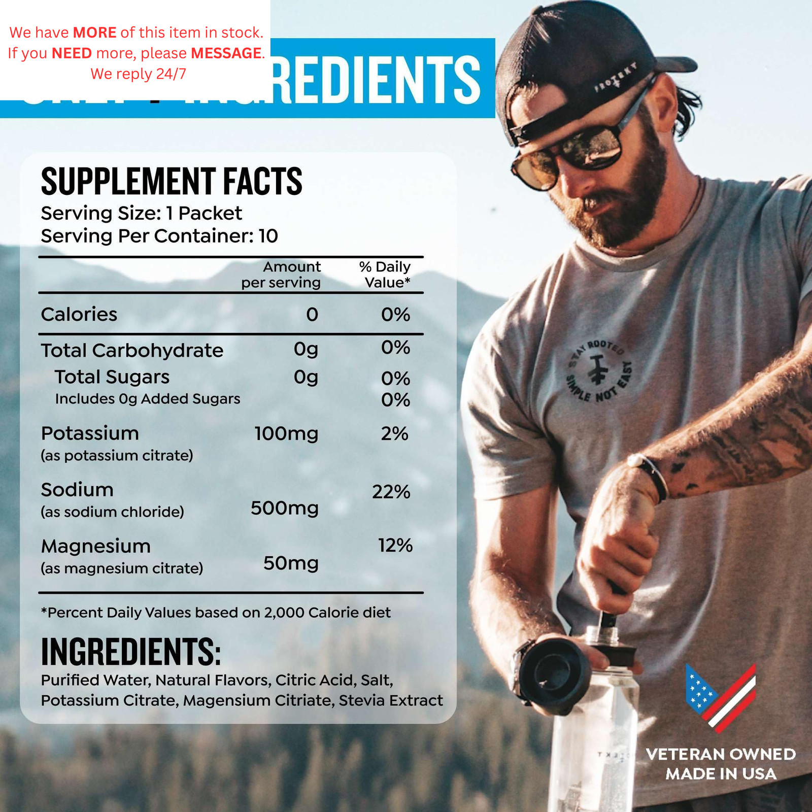 Electrolyte Packets for Recovery & Hydration | 0.4 Fl Oz (Pack of 10)