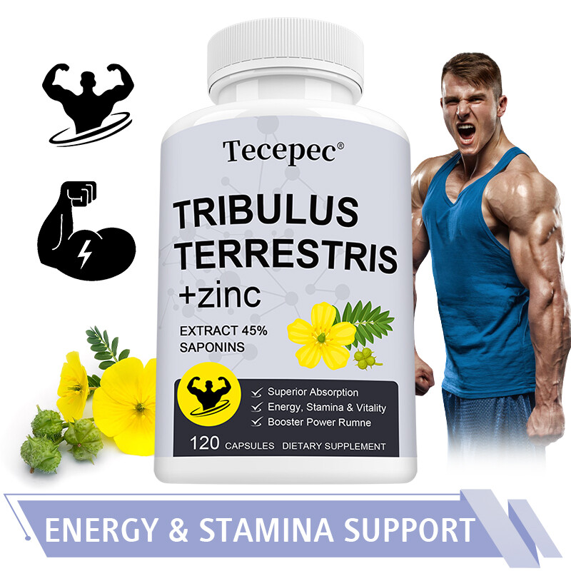 Tribulus Terrestris 1500mg per serving Minimum 45% Saponins Extract with Zinc