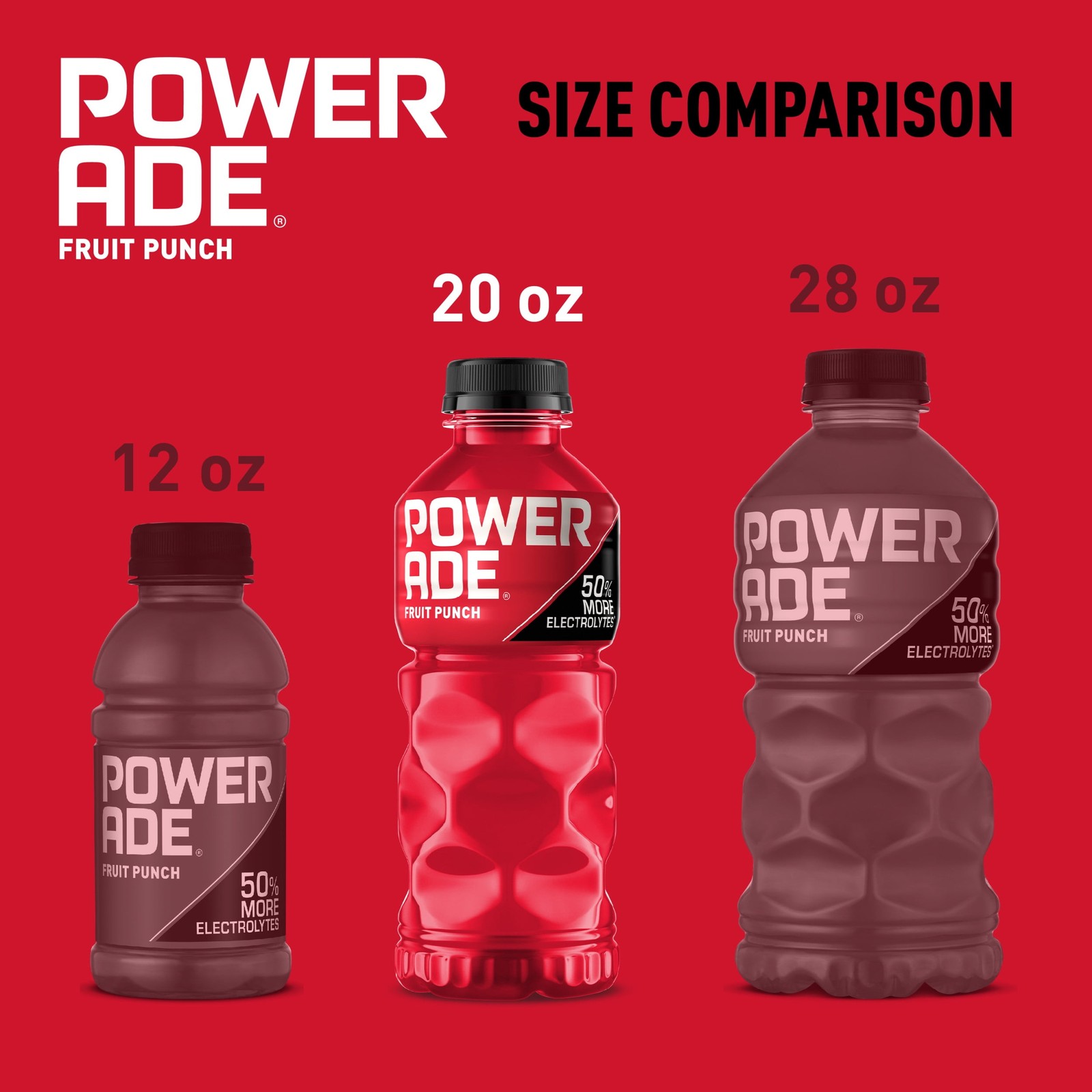 POWERADE 8 Count Fruit Punch Bottled Electrolyte Sports Drink, 20 fl oz