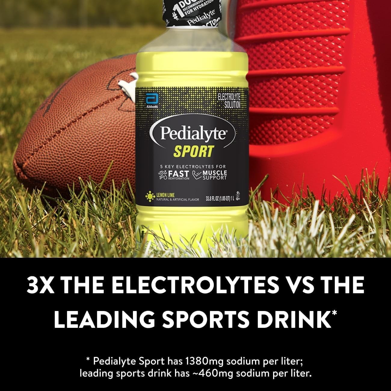 Pedialyte Sport Electrolyte Drink, Fast Hydration with 33.8 Fl Oz (Pack of 4)