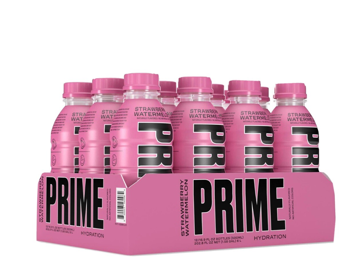 12 Pack PRIME Hydration Drink Strawberry Watermelon Logan Paul KSI