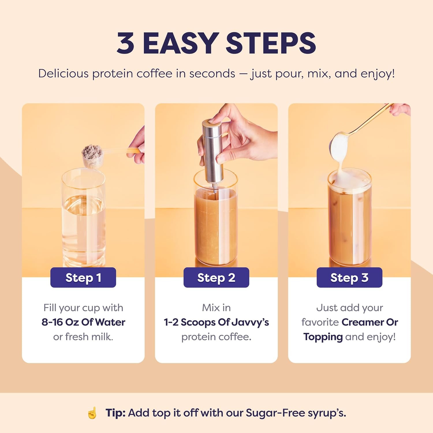Javvy Protein Iced Coffee Brownie Batter Whey Protein 20 Servings 13.4oz