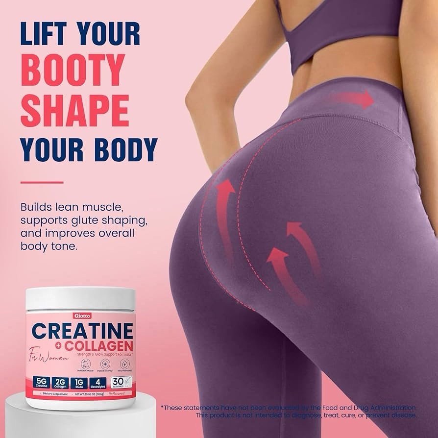 Creatine for Women, USP Grade Micronized Creatine Monohydrate Powder with Col…