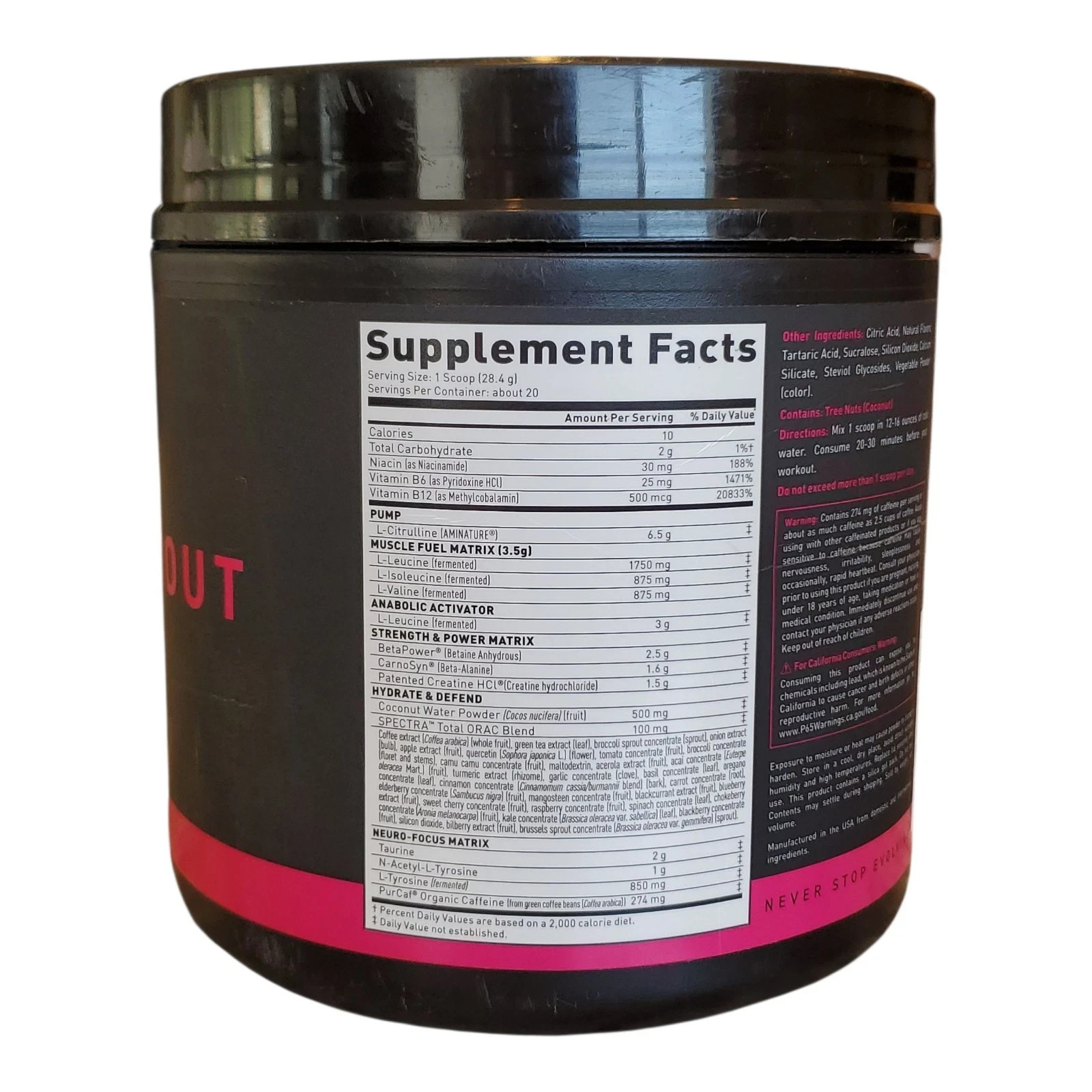 Kaged Pre-Workout Powder B.e.r.r.y Blast 1.25 lb 568g 20 Servings (E.x.p 08/25)