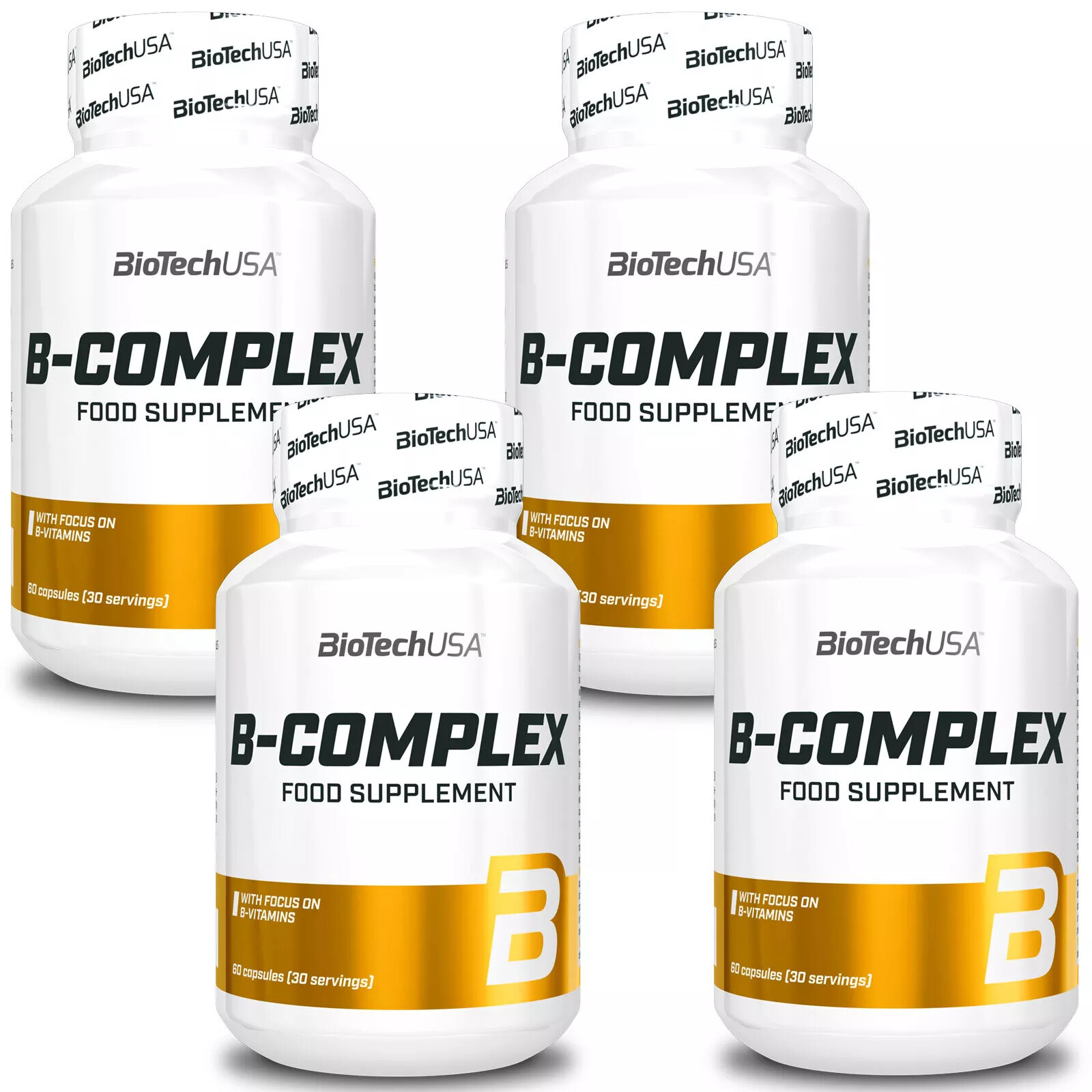 B-COMPLEX 60-240 capsules – 12 vitamins 4 minerals 3 herbs Gluten & Lactose-free