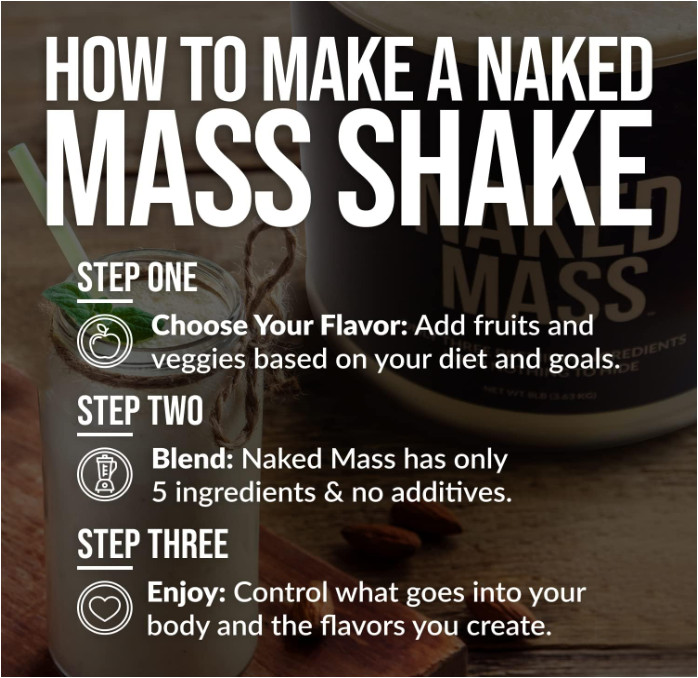NAKED Vanilla Mass Weight Gainer Protein Powder, 8 lb, 1,260 Calories, 11 Servin