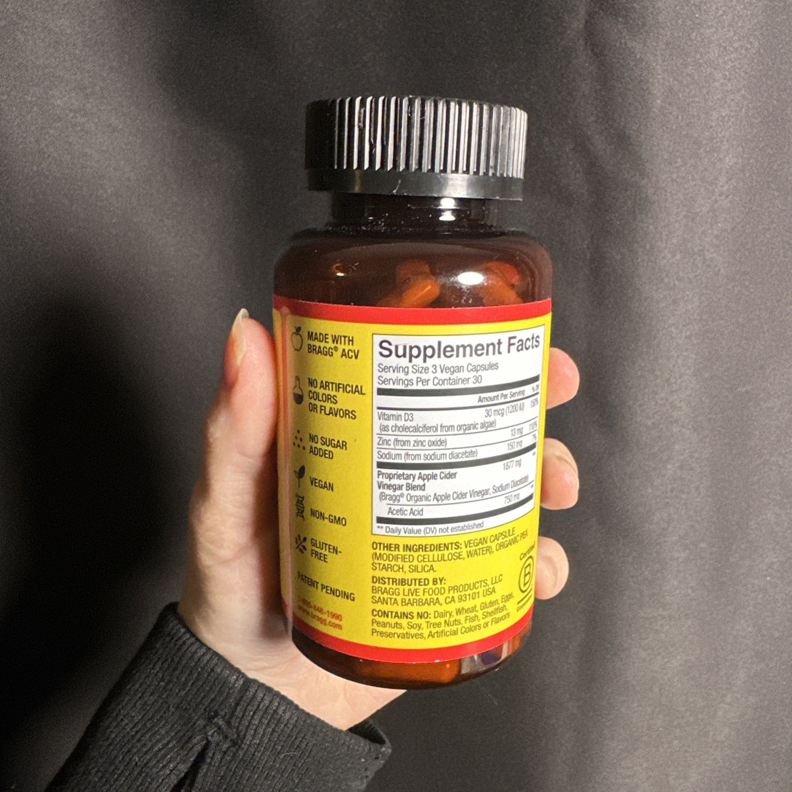 Apple Cider Vinegar With Vitamin D3 Boost Immune Weight Management 90 Capsules