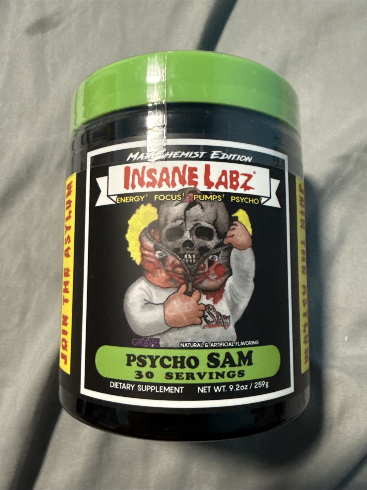 Insane Labz Psycho Sam Pre-Workout Grape, 30 Servings