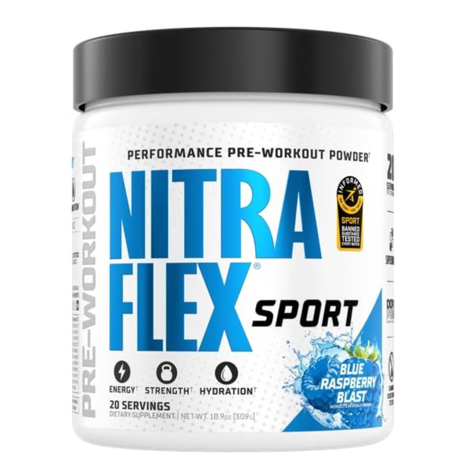 Nitraflex Sport Fruit Punch Pre-Workout Powder, Banned Substance Tested, Informe