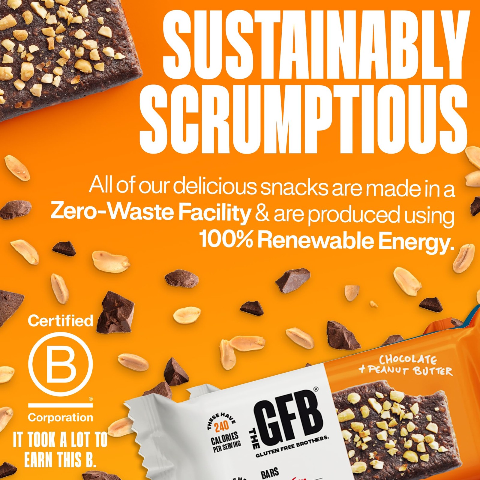 GFB Chocolate Peanut Butter Protein Bars – Gluten-Free, Plant-Based, Non-GMO