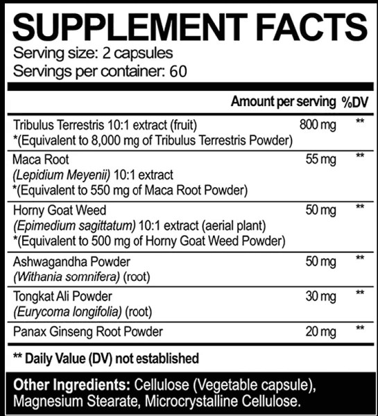 Tribulus Terrestris Extract Natural Testosteron Booster 60/120 Capsules