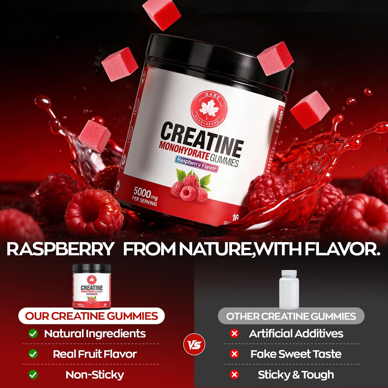 Creatine Gummies, (80Count) NSF Certified, 5g Creatine Monohydrate per Servin…