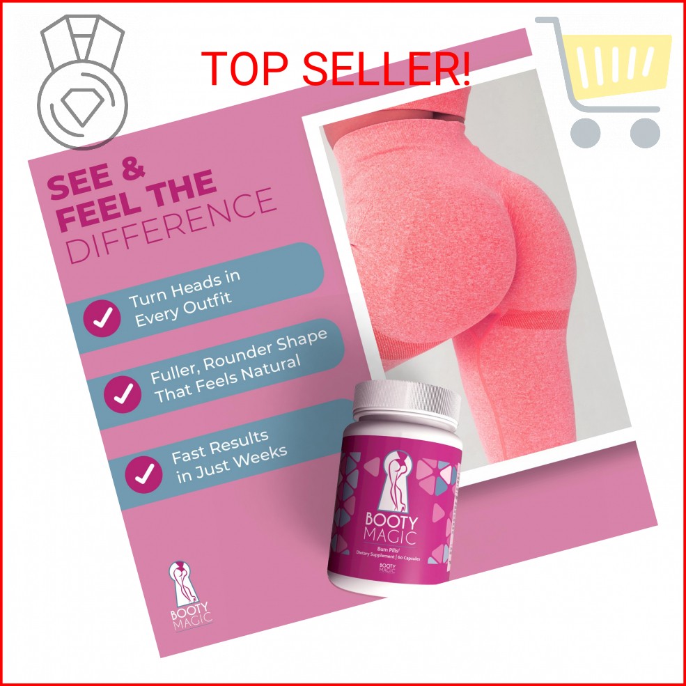Booty Magic Butt Enhancement Pills – 2 Months Supply of Booty Pills, Bum Pills f