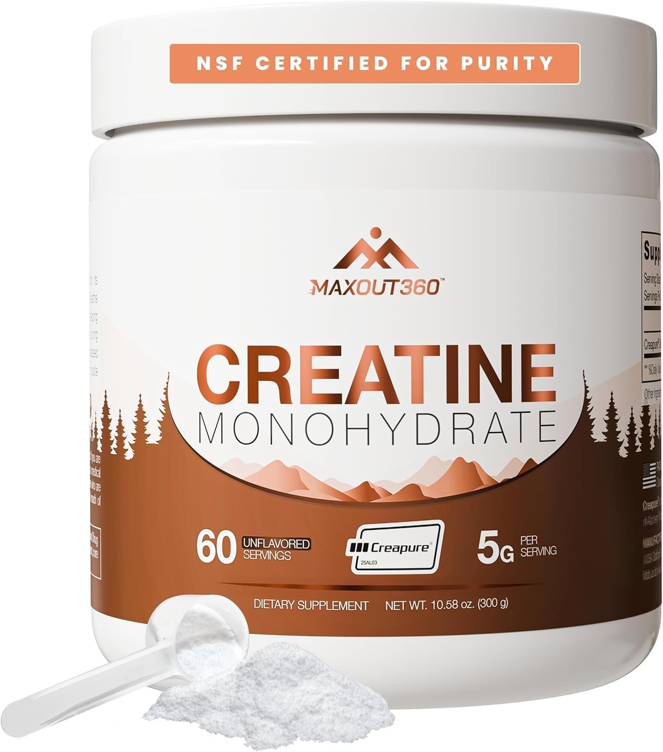 Creapure Creatine Monohydrate Powder 60 Servings Unflavored NSF