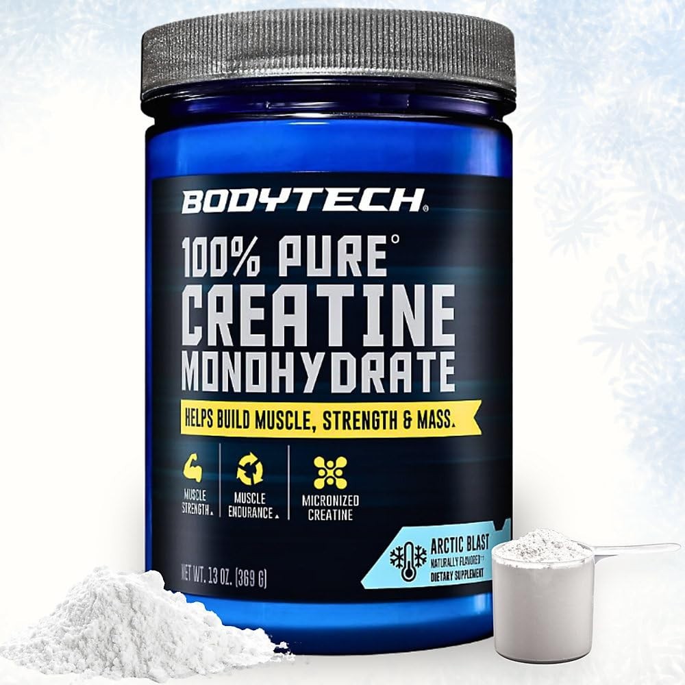 Creatine Monohydrate Powder – Arctic Blast Flavor, 55 Servings, Muscle Gain & Re