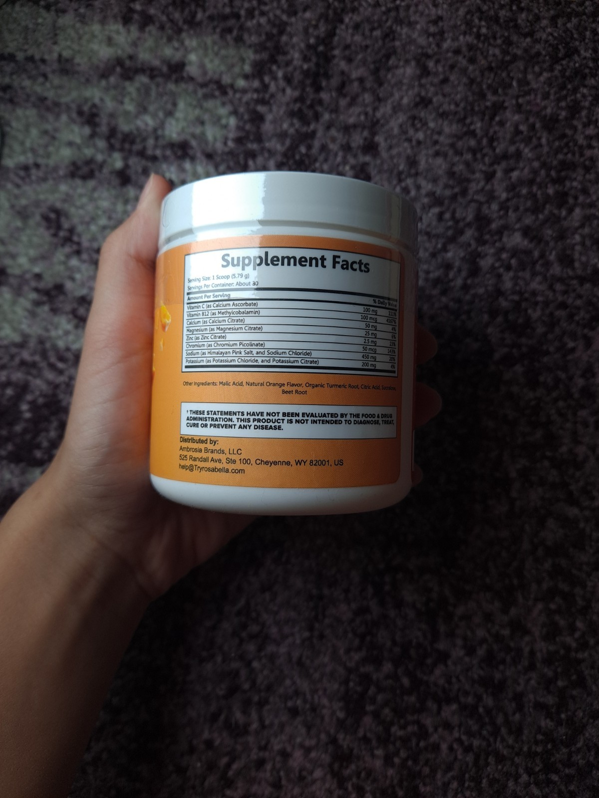 Rosabella Fast Hydration Electrolyte Drink ORANGE 6.1oz Recovery Wellness Energy