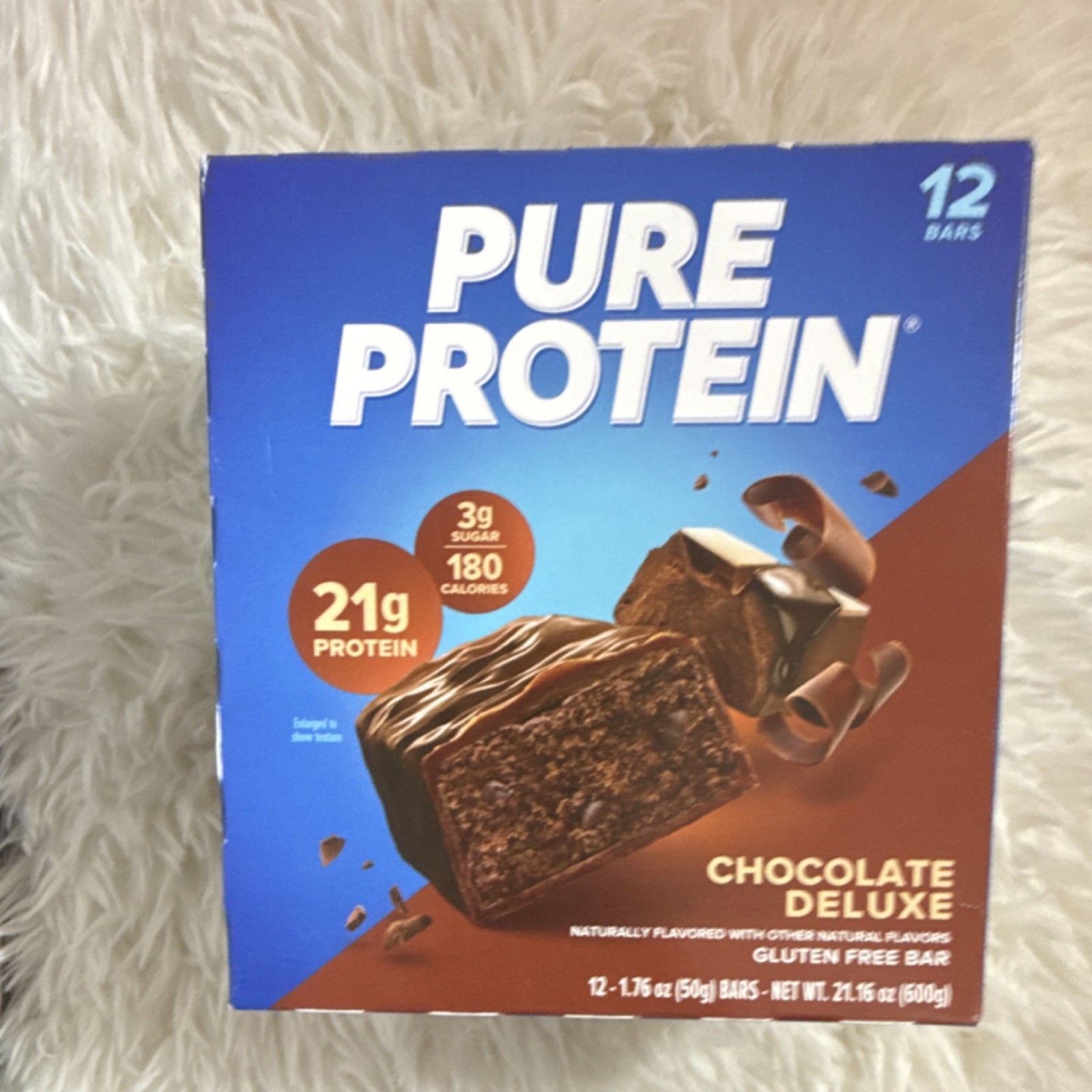 Pure Protein Chocolate Deluxe Bars 21g Gluten-Free 12 Count High Protein