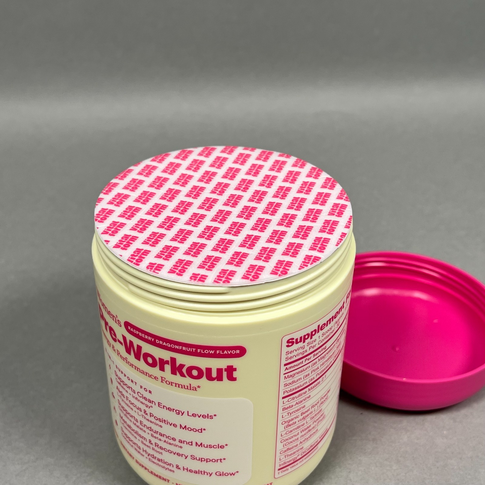 VitalForm Women’s Pre Workout Powder Raspberry Dragonfruit Sugar-Free Vegan 2028