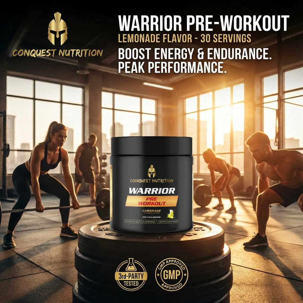 Conquest Warrior Pre Workout Lemonade 30 Servings Energy Endurance Focus Pump