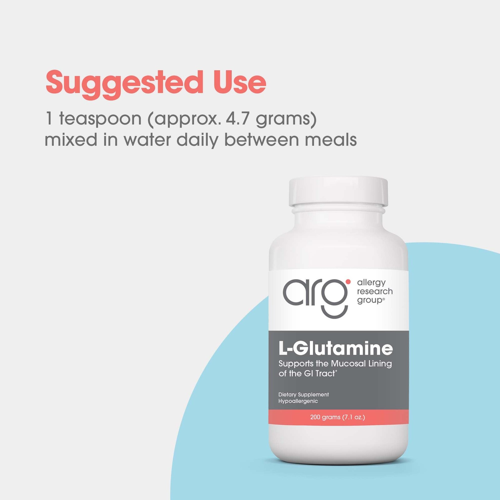 Allergy Research Group ARG LGlutamine Powder 4.7 g Lglutamine Gastrointesti…