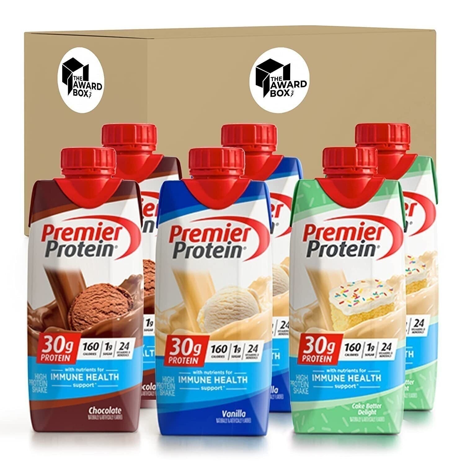 Premier Protein Shakes 6 Bottles Variety Pack in The Award Box Packaging 11…