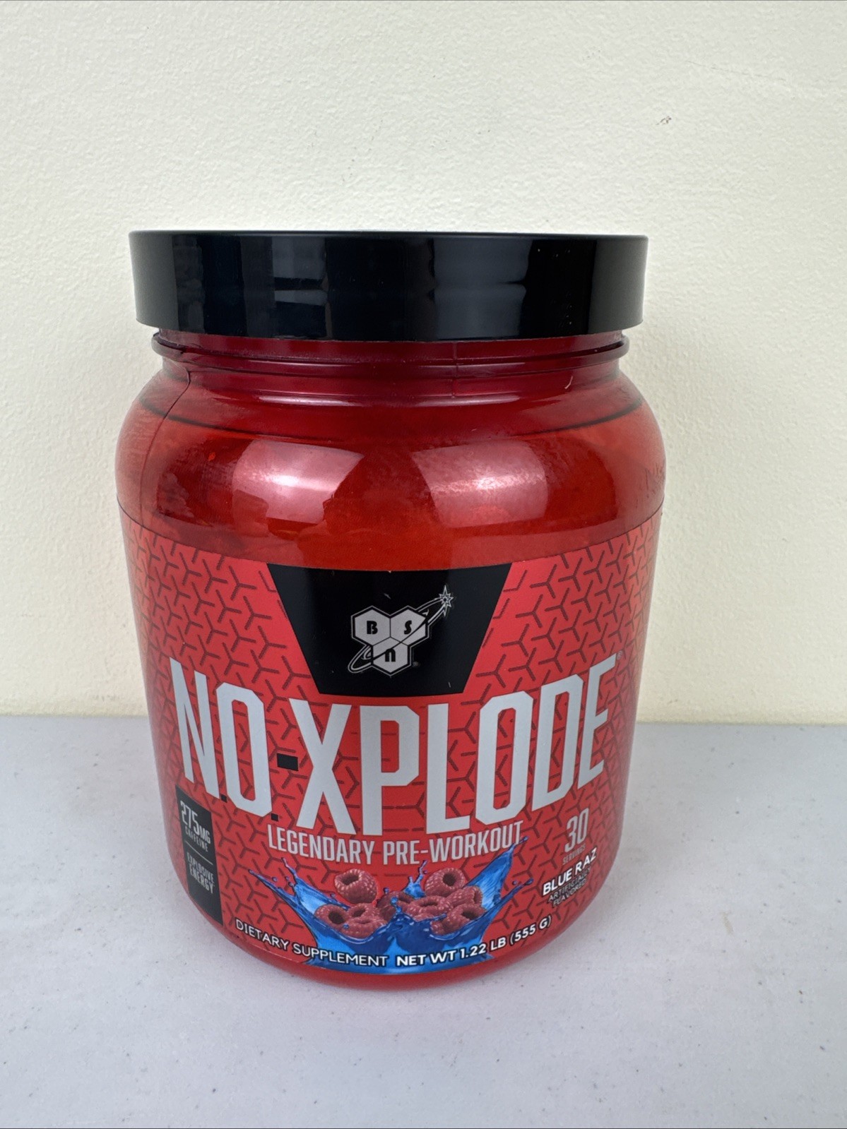 BSN N.O.-XPLODE Pre Workout Powder Energy Supplement Blue-Raz Brand New Exp 1/27