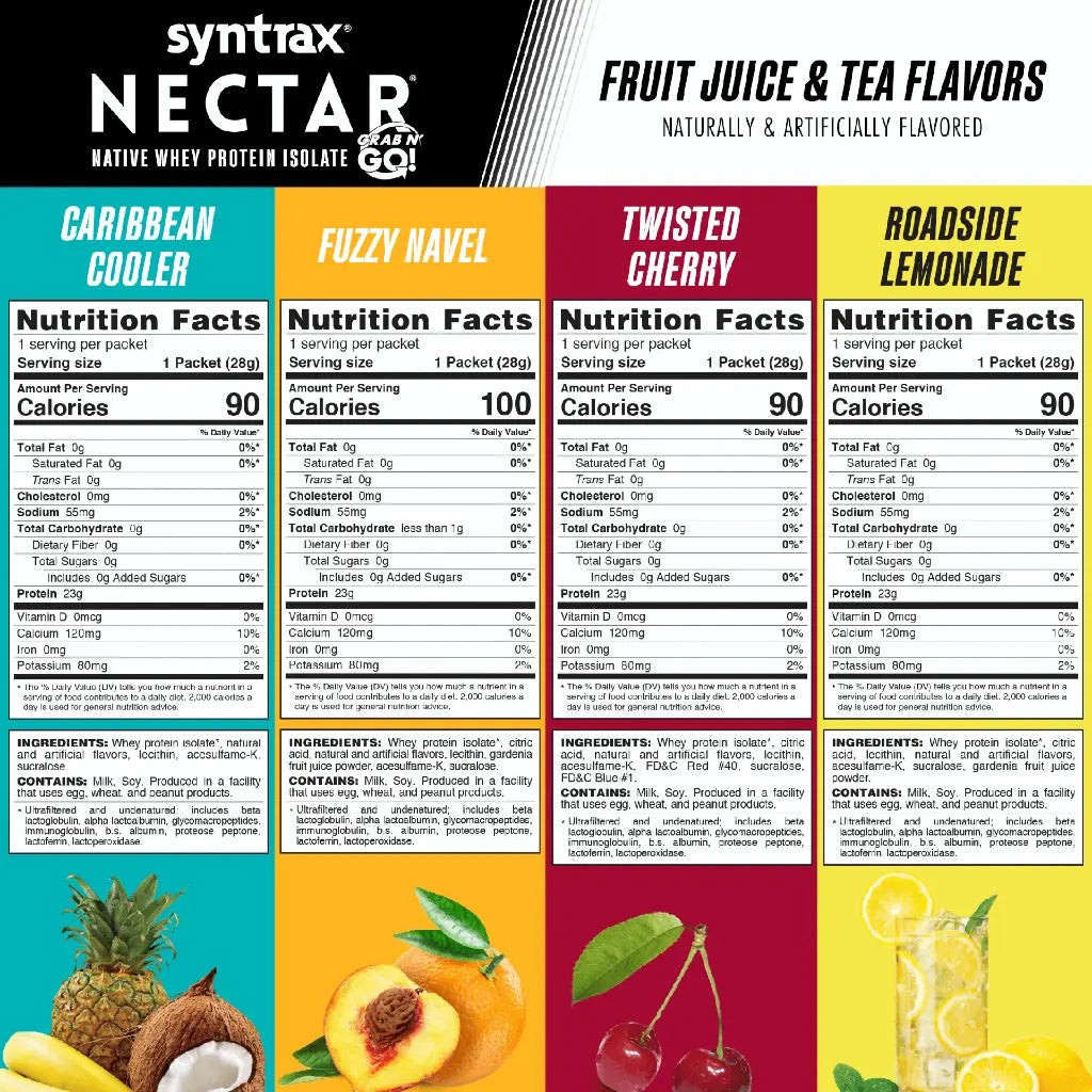 Syntrax Nectar Protein Powder Trial Sizes (12-Pack) – 15 flavors to choose from!