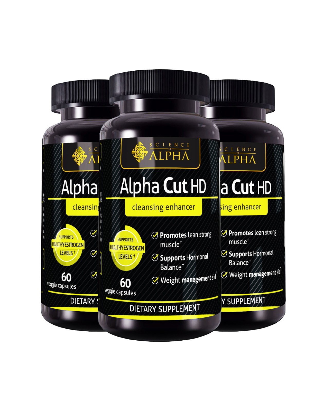 Science of Alpha – Alpha Cut HD Nitric Oxide Enhancer 60 Veggie Capsules Energy