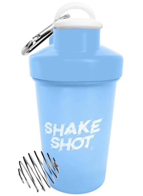 4oz Mini Shaker Bottle for Pre Workout & Creatine Powder | Clip & shaker Blue
