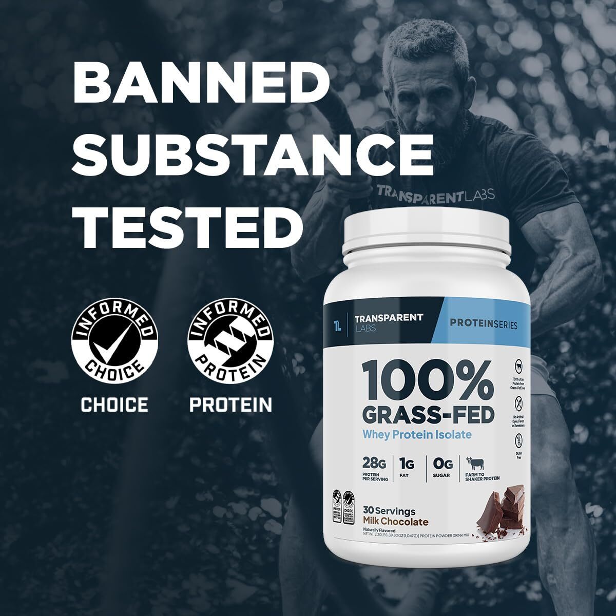 Transparent Labs 100 Grass Fed Whey Protein Isolate 30 Servings 28g Protein