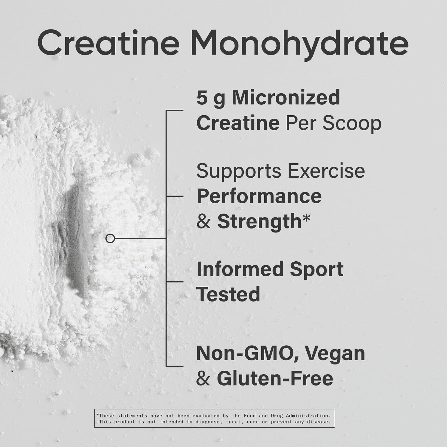 Sports Research Creatine Monohydrate Powder 5g Unflavored 100 Servings Non-GMO