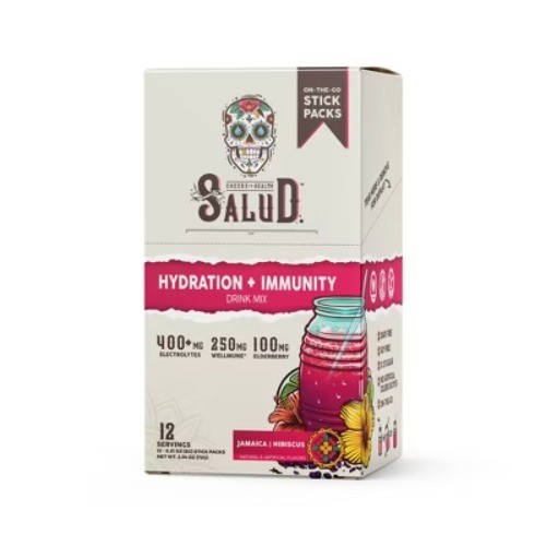 Salud Hydration + Immunity Drink Mix, Hibiscus – 12pk/2.54oz