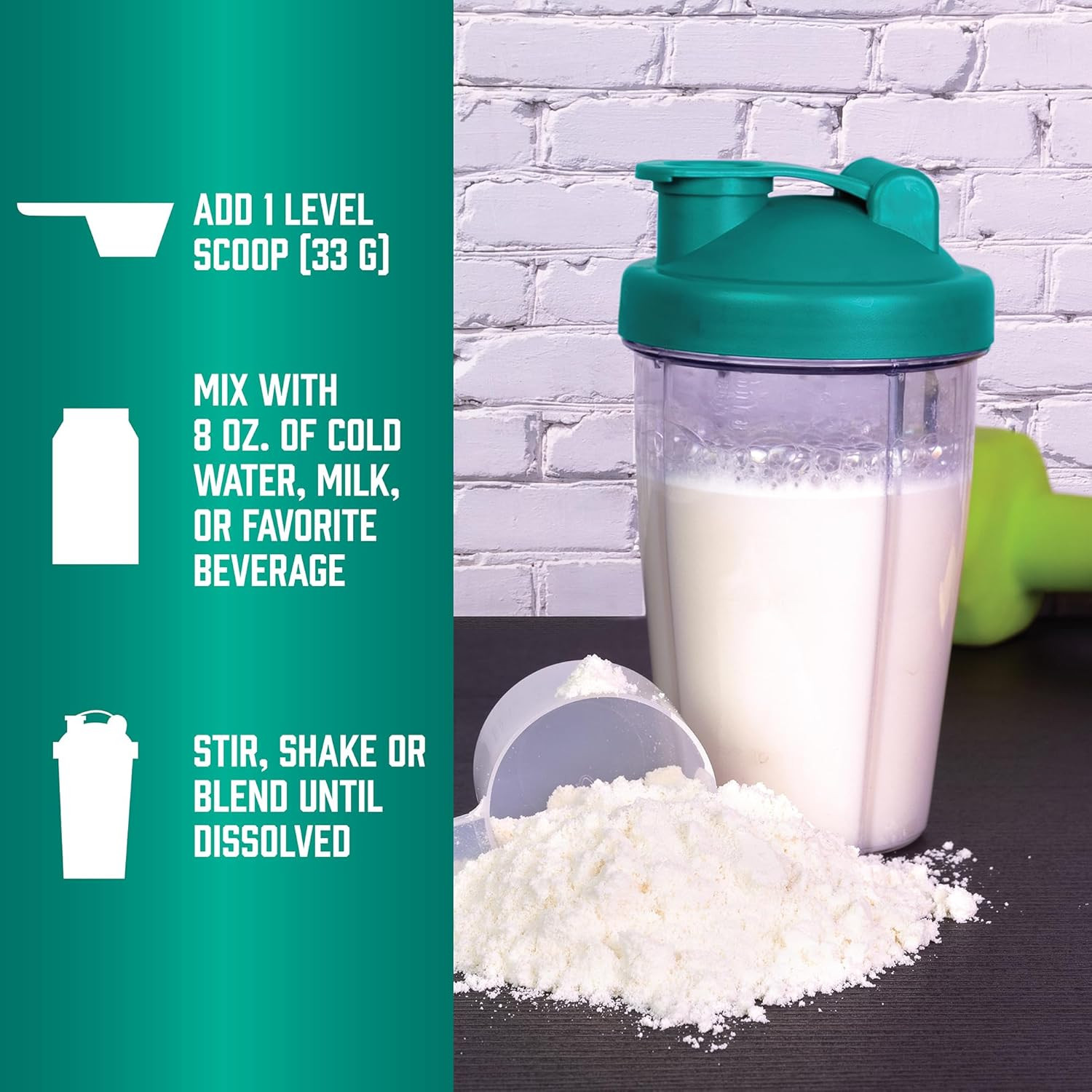 Sports Nutrition, Whey Protein Concentrate, 24 G with Bcaas, Unflavored Powder,