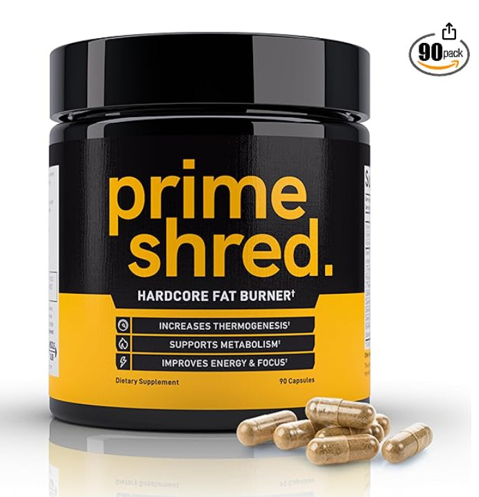 PrimeShred: Fat Burner for Men, Natural Appetite Suppressant, Thermogenic 12/26