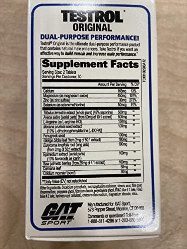 GAT Sport Testrol Original Test Booster | Male 60 count (Pack of 1)