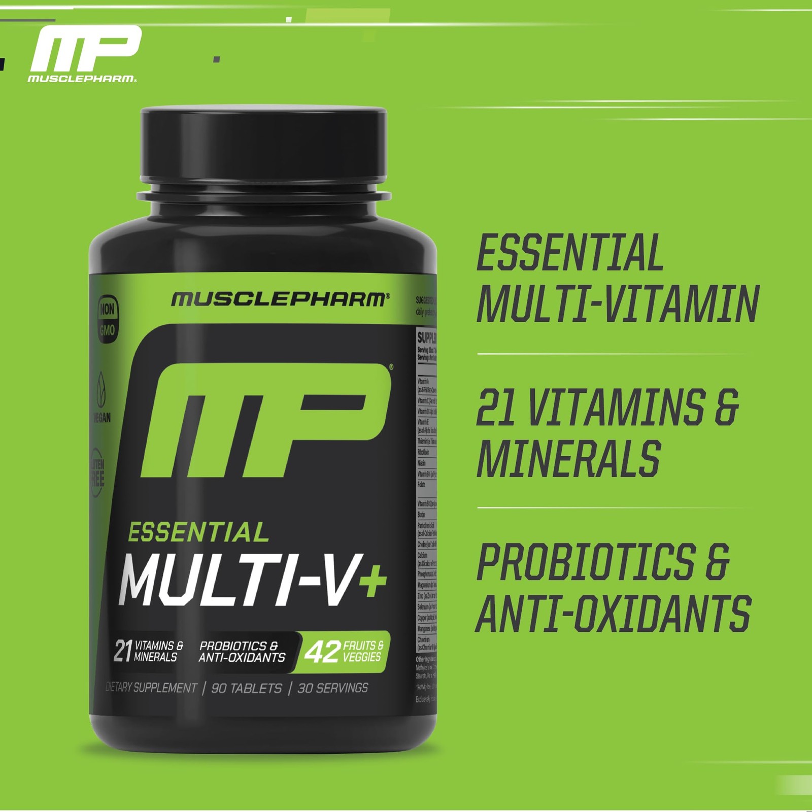 Muscle Pharm Essentials Multi-V+, The Athlete’s 90 Count (Pack of 1)