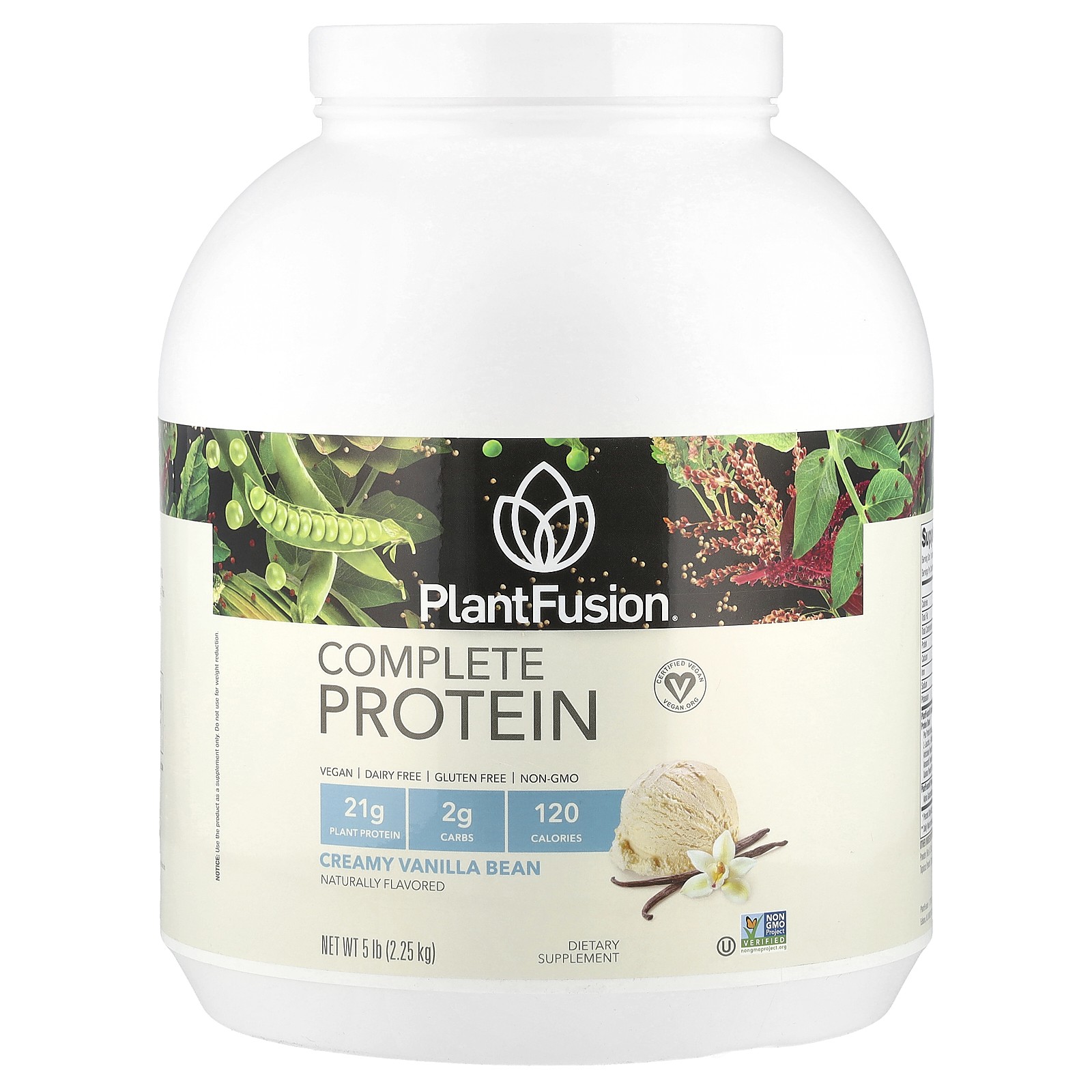Complete Protein, Creamy Vanilla Bean, 5 lb (2.25 kg)
