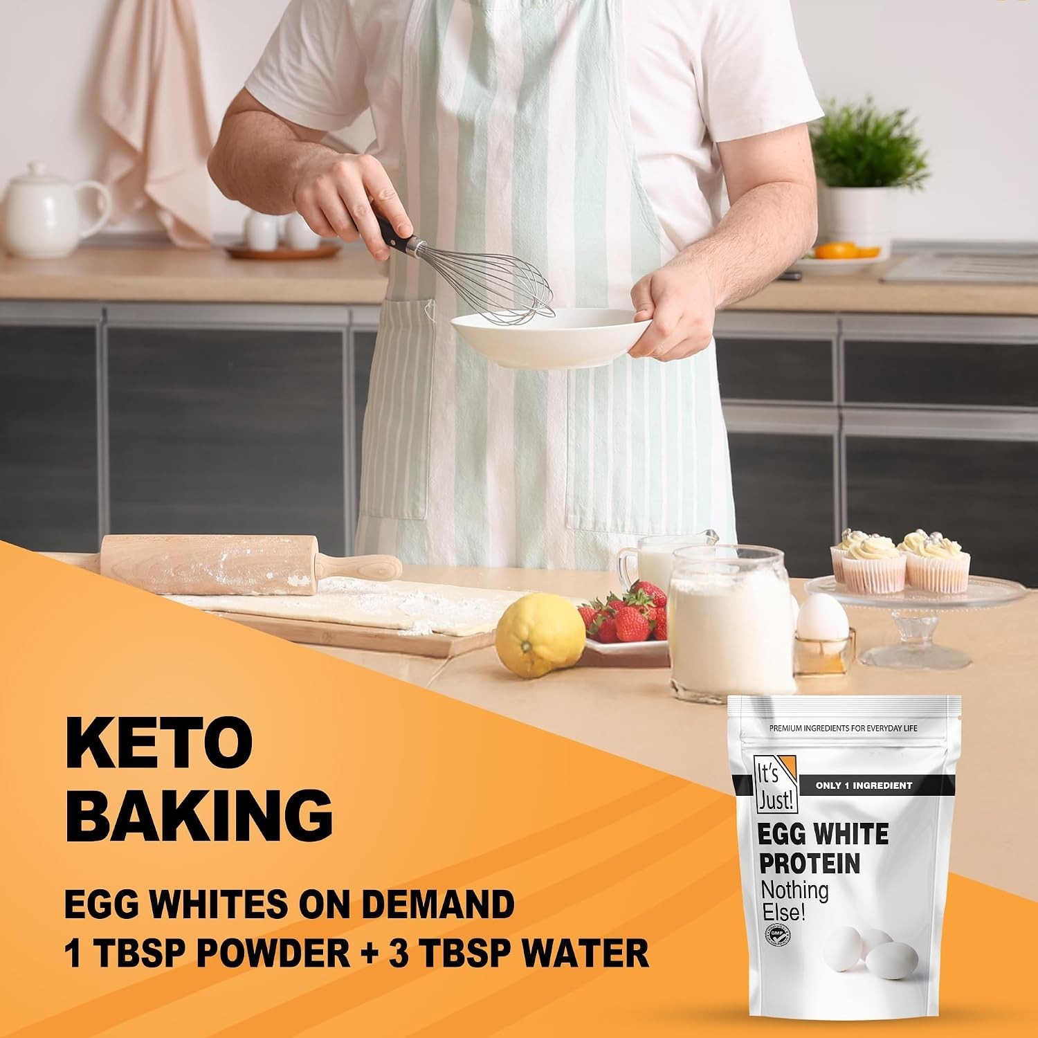 It’s Just! – Egg White Protein Powder, Made in USA from Cage-Free Eggs, Dried Eg