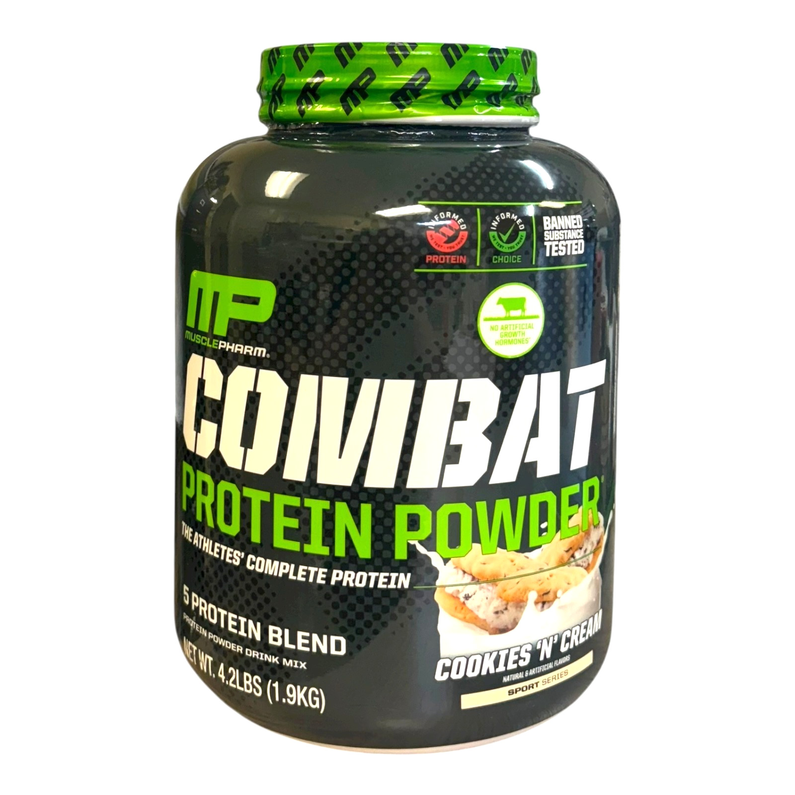 MusclePharm Combat Protein Powder, Cookies ‘N’ Cream, 4.2 Pounds, 52 Servings