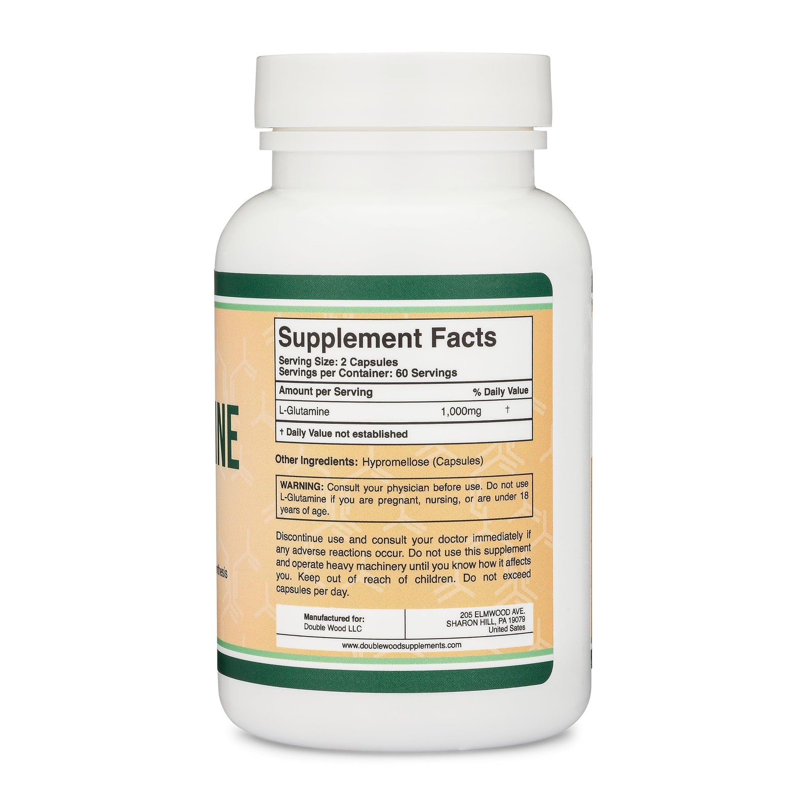 L-Glutamine 1000mg | 120 Capsules | Endurance & Gut Health | Non-GMO Vegan Keto