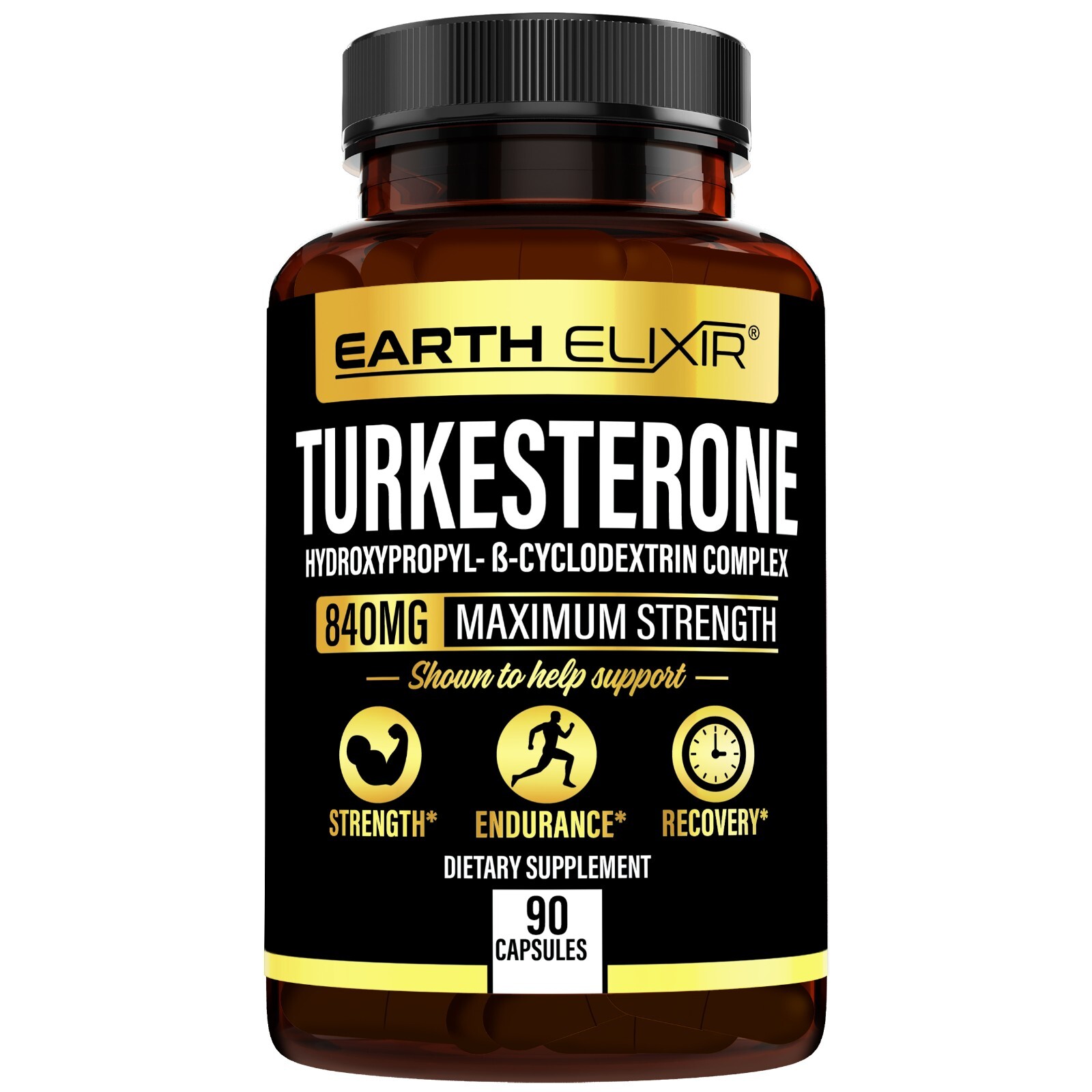 Earth Elixir Turkesterone 840 mg (90 Capsules) Std. to 10%,