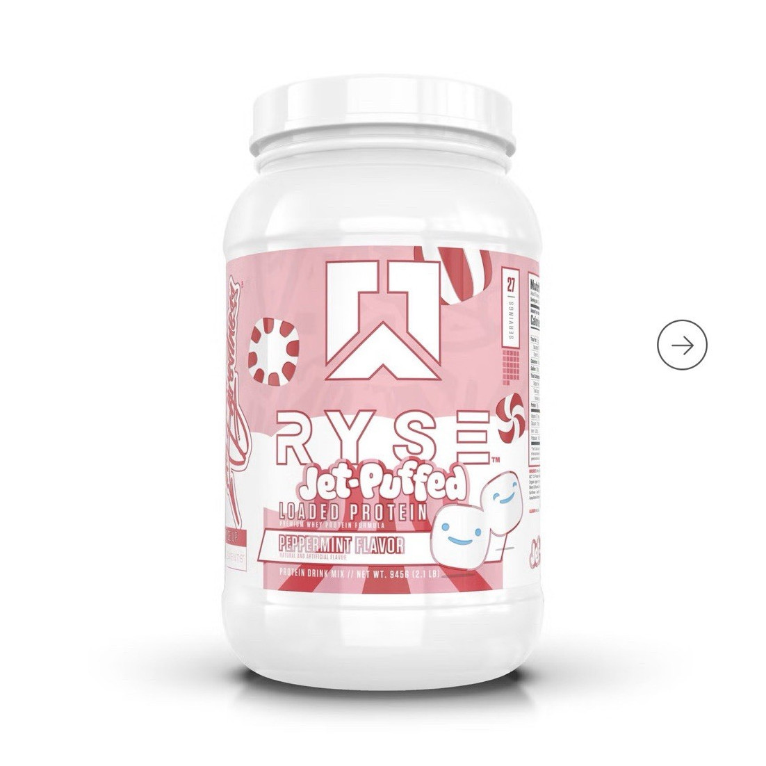 RYSE Jet-Puffed Peppermint Whey Protein Powder 2.1 lb Muscle Gain Bodybuilding