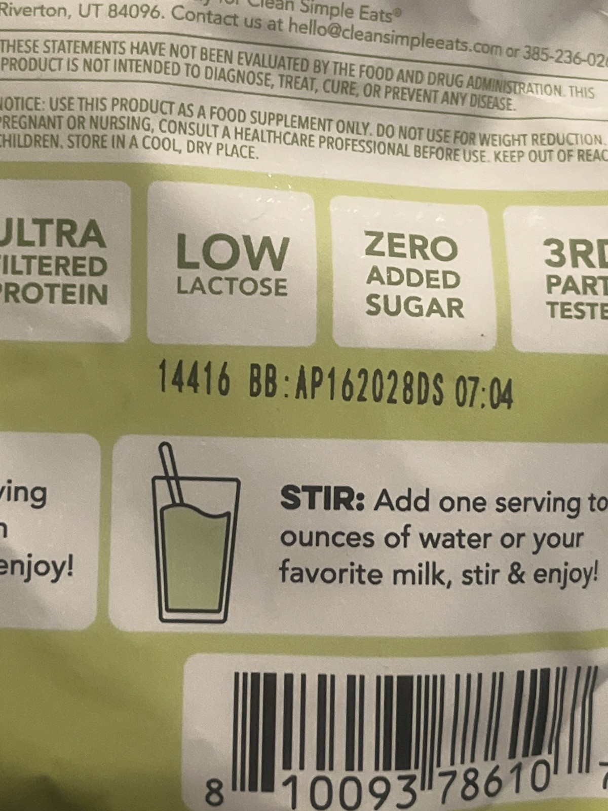 Clean Simple Eats Key Lime Pie 9.3oz Protein Powder