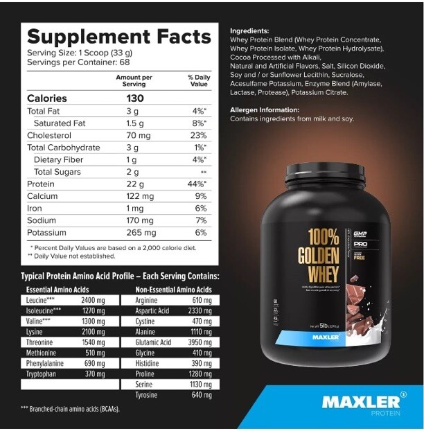 5Lbs Maxler Golden 7 Protein Blend – Protein Powder for Muscle Gain & Recovery