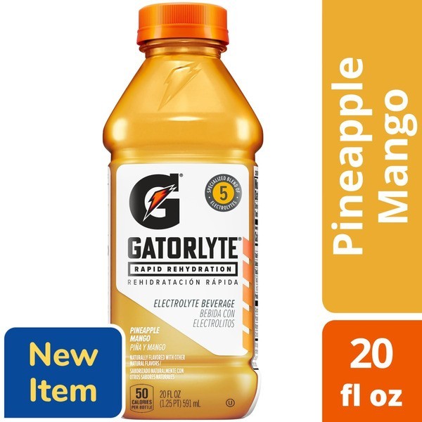 Gatorlyte Pineapple Mango 20oz 6 Pack Rapid Rehydration Electrolyte