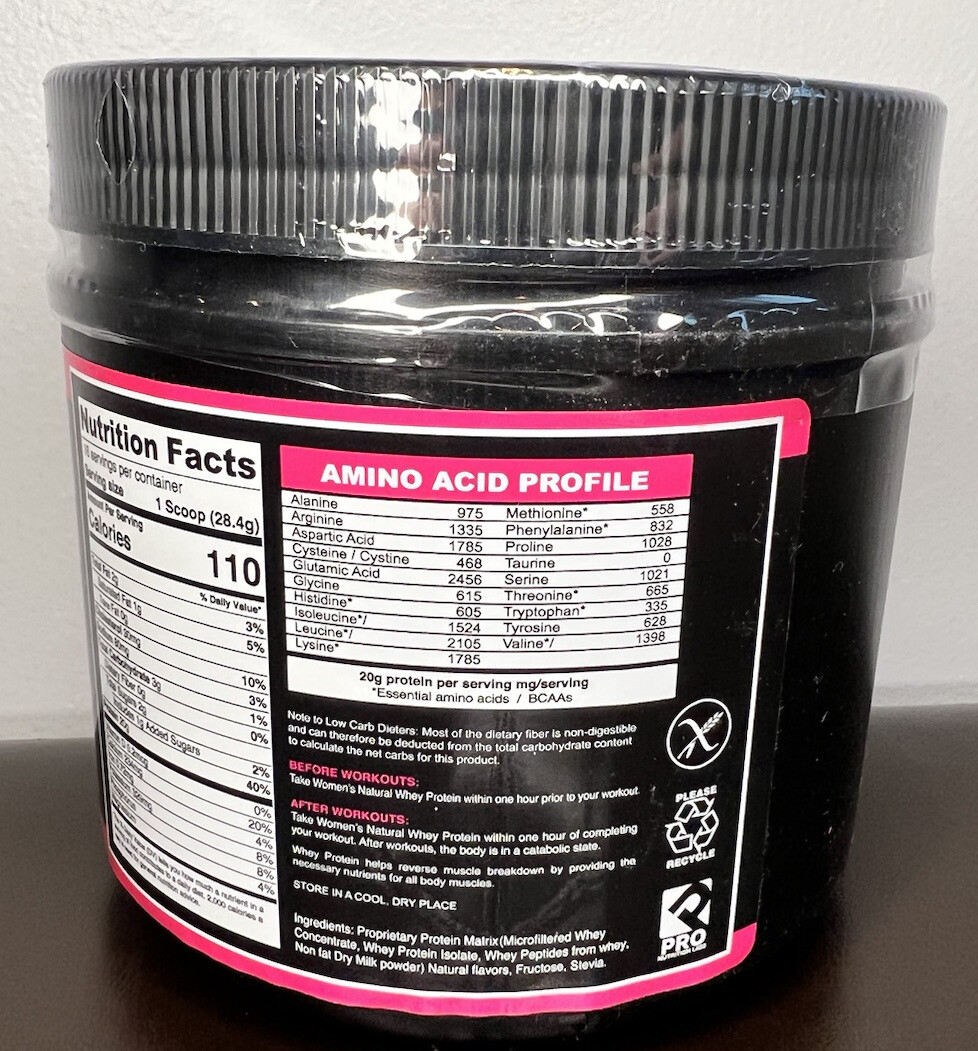 Pro Nutrition Labs Women’s Natural Whey Creamy Vanilla 1 lb/16 servings EXP 7/24