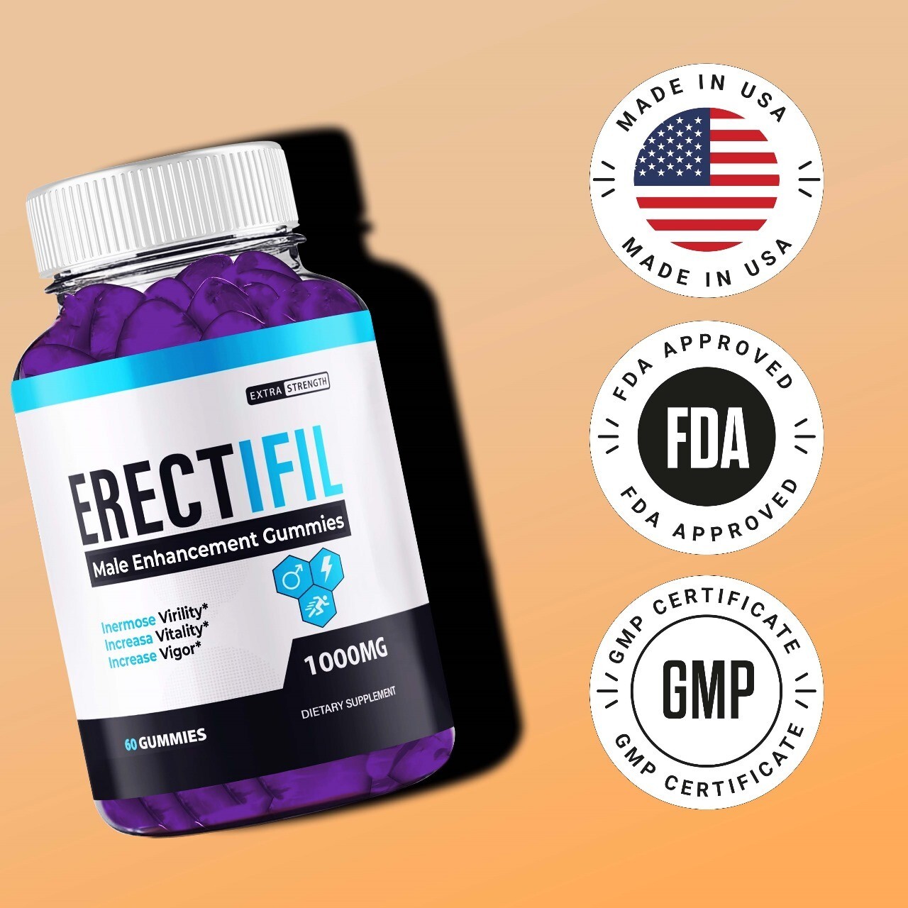 (3 BOTTLES) Erectifil Gummies – Male Virility